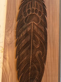 Cedar Spirit Feather — Mystic Laser Carving (11.25" x 3.5")