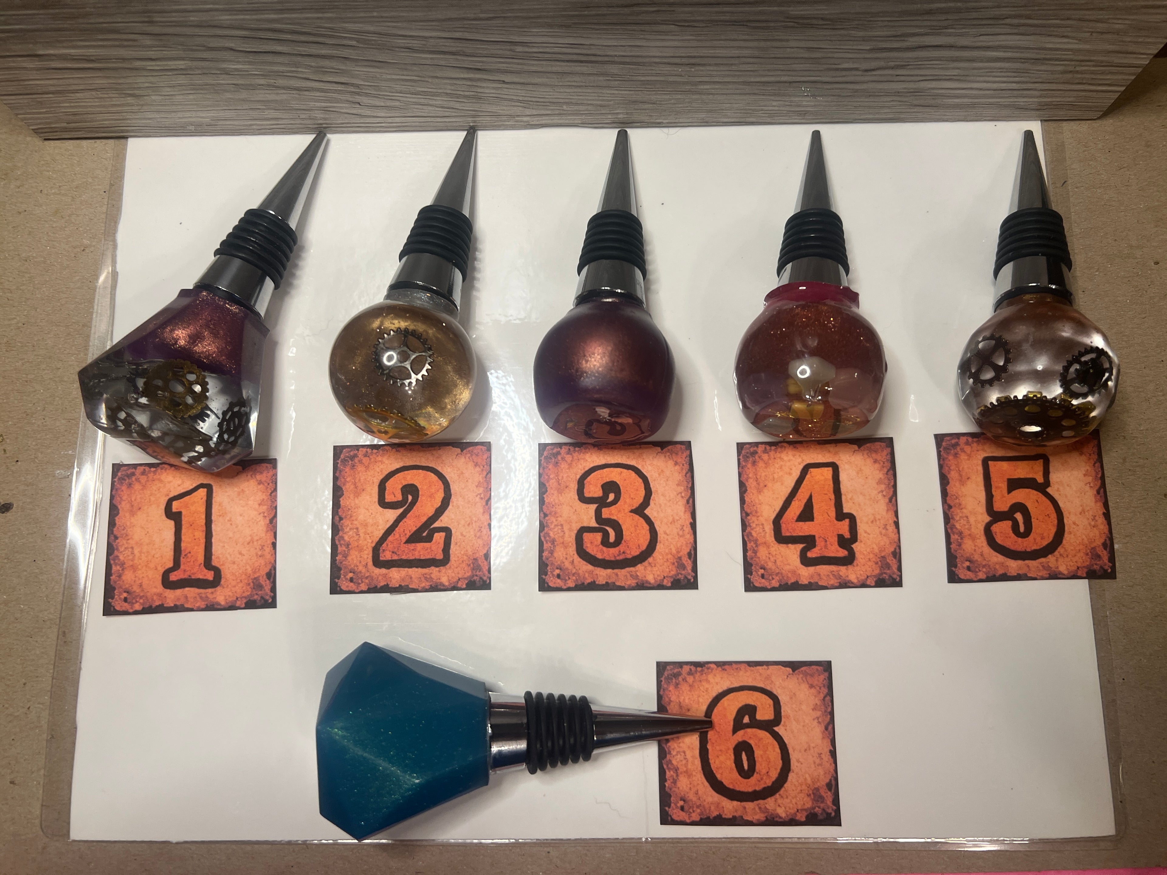 ✨ Artisan Wine Stoppers — Choose Your Number (1–6)