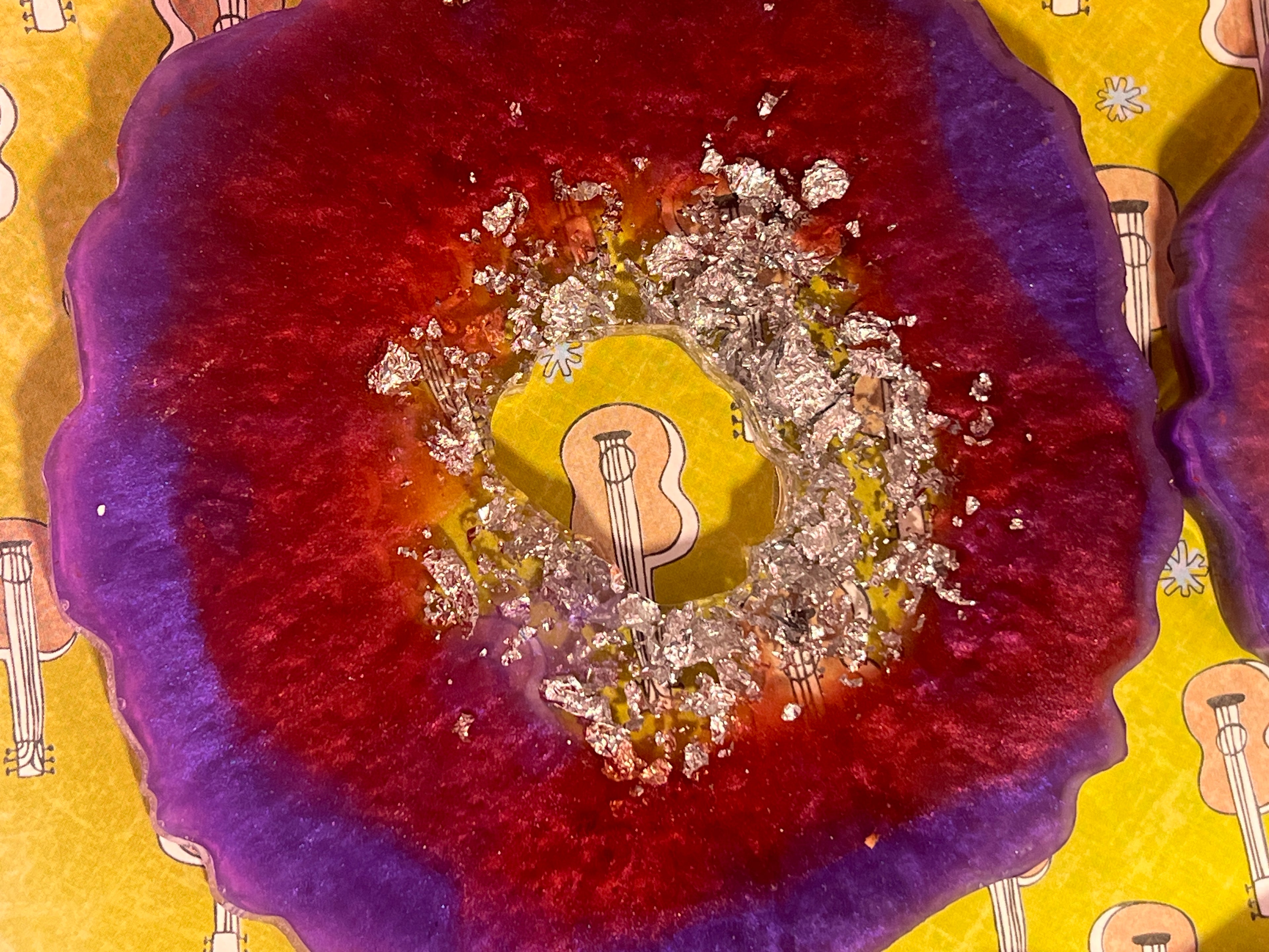 Handcrafted Geode Wine Bottle & Glass Display