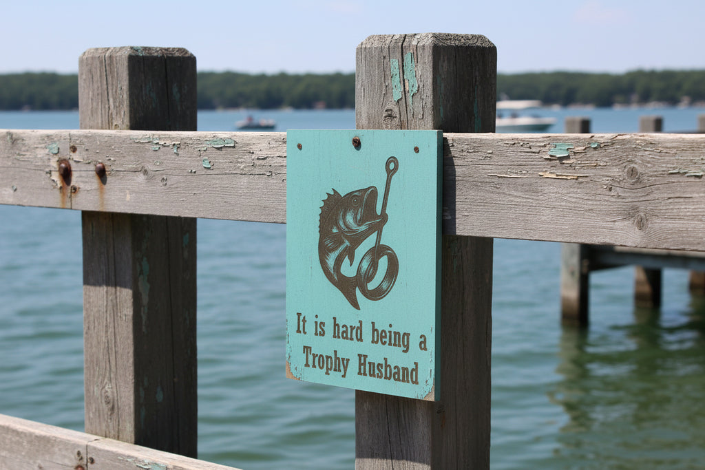 “Trophy Husband – Hooked for Life” Gift Ideas 8"x5"