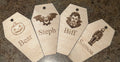 Personalized 4" Birch Coffin Ornament Set — Engraved Halloween Pack (12 Pieces)