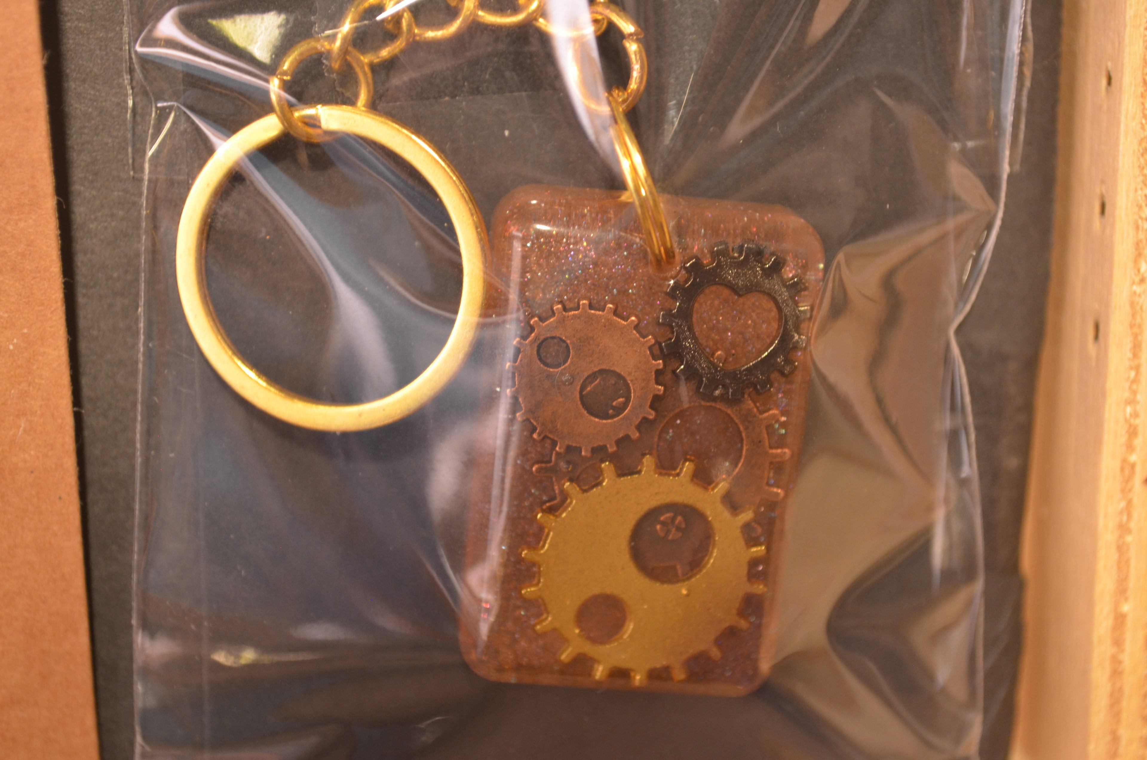 ⚙️💛 Golden Heart Gear Keychain