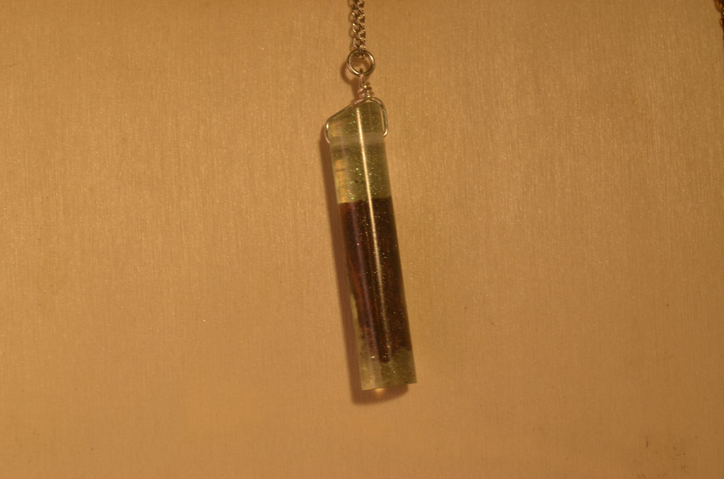 ✨🟡 The Gilded Ember Capsule — Gold‑Chain Pendant