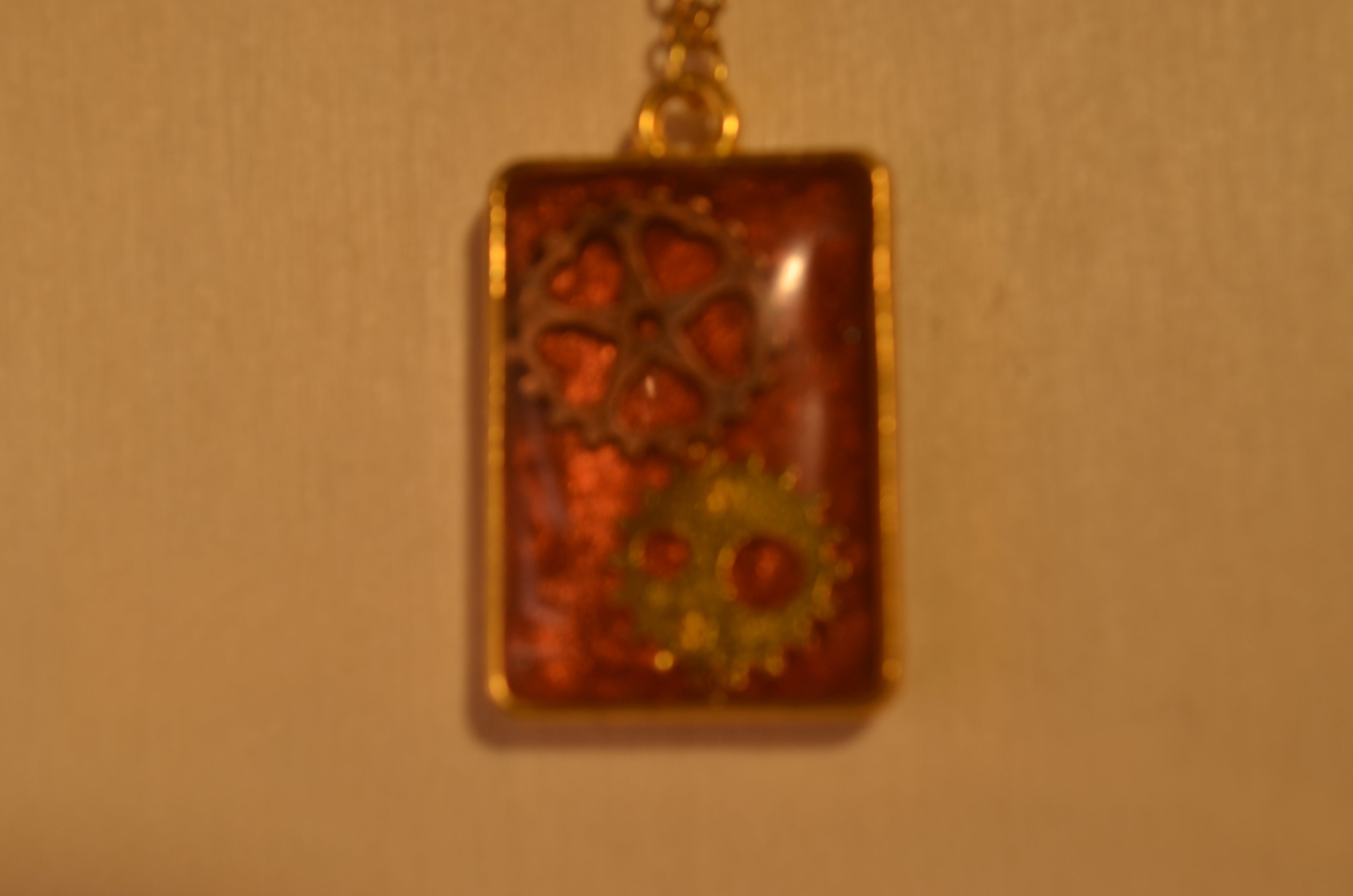 ⚙️❤️‍🔥 The Heart‑Gear Relic — Gold‑Chain Pendant