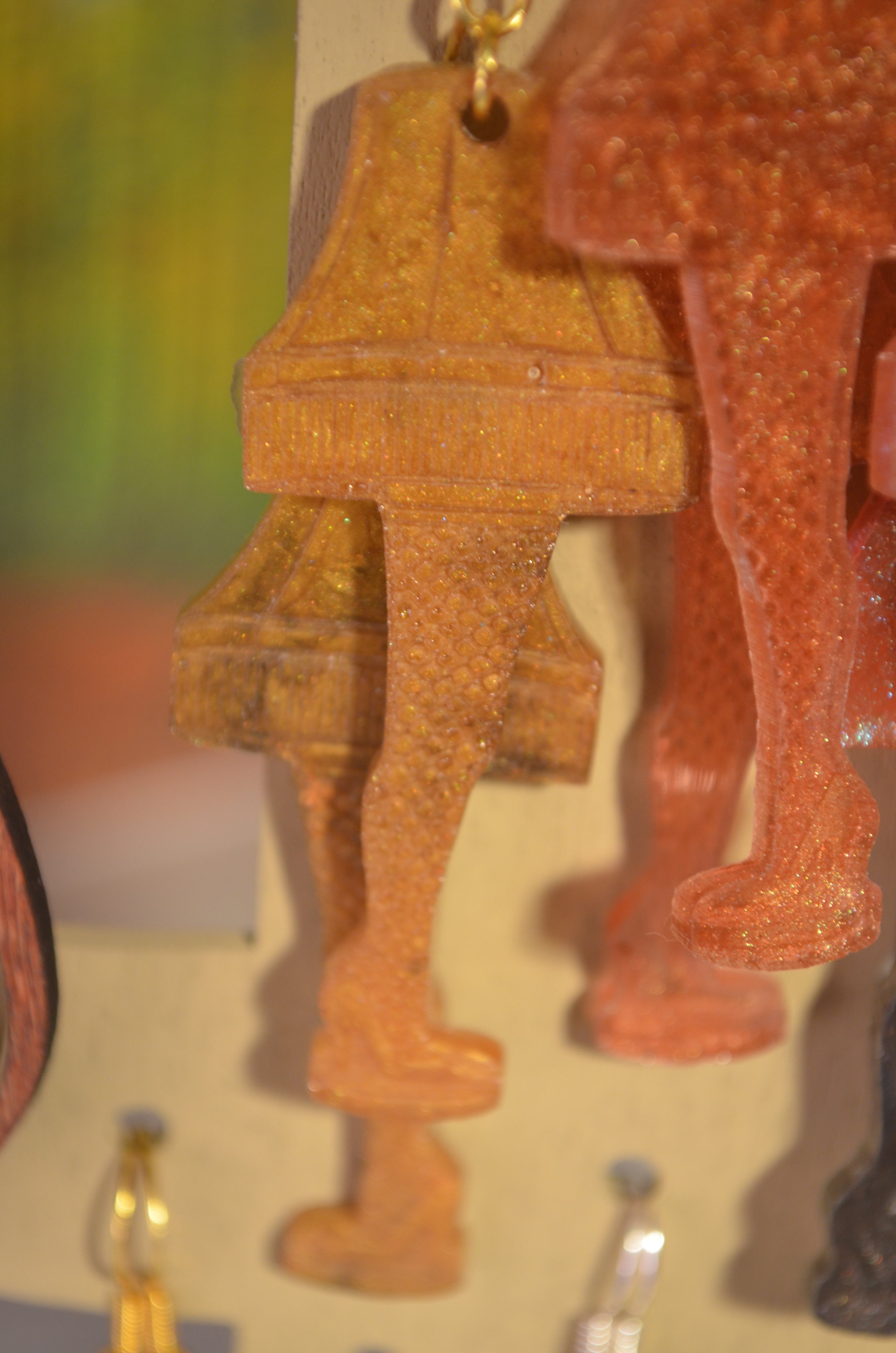 ⭐ Epoxy Leg Lamp Earrings — Retro Holiday Glow