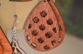 🐾✨ Laser‑Cut Wood Earrings — Paw Print Teardrops