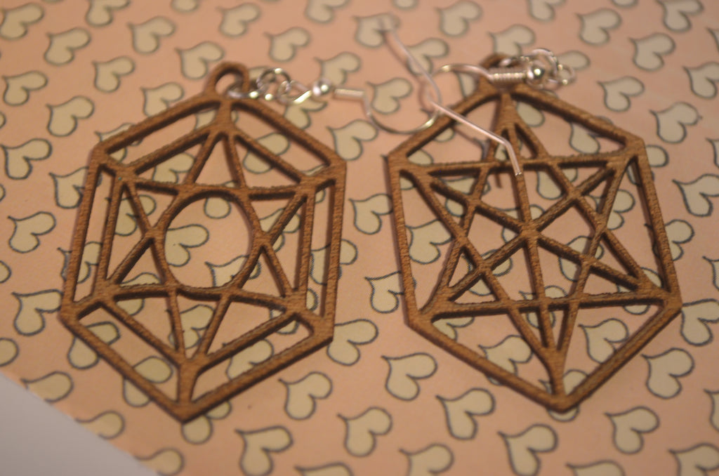 🐾✨ Claw‑Made Laser‑Cut Earrings — Geometric Hex Set