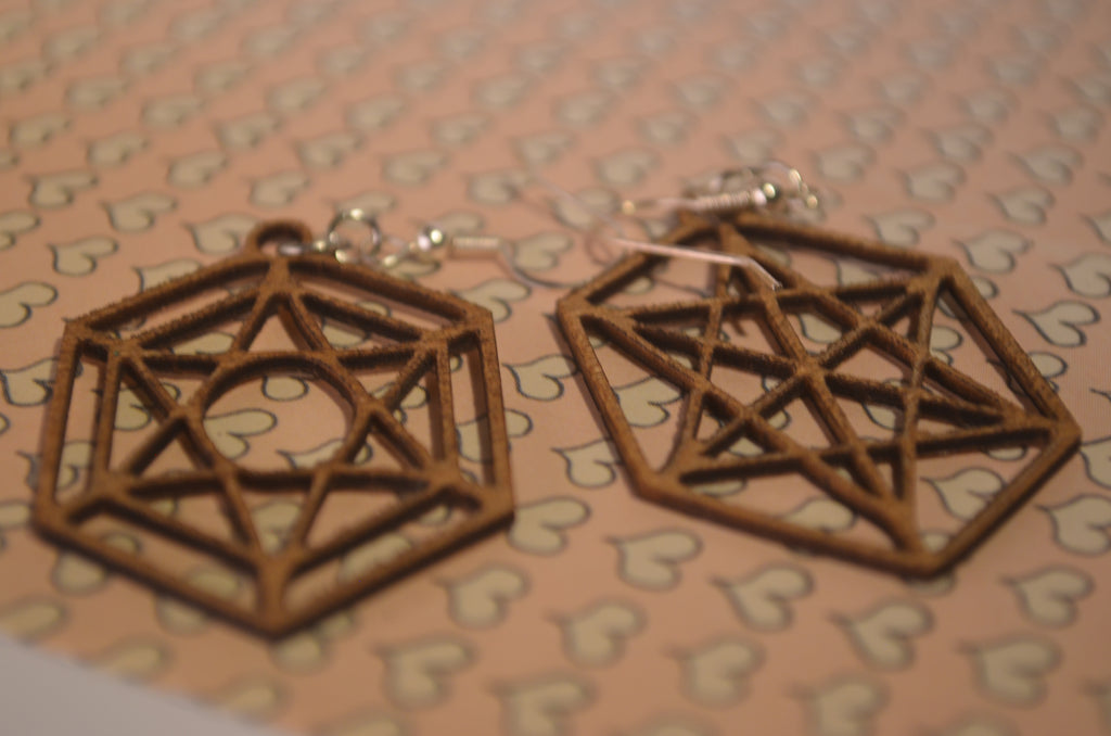 🐾✨ Claw‑Made Laser‑Cut Earrings — Geometric Hex Set