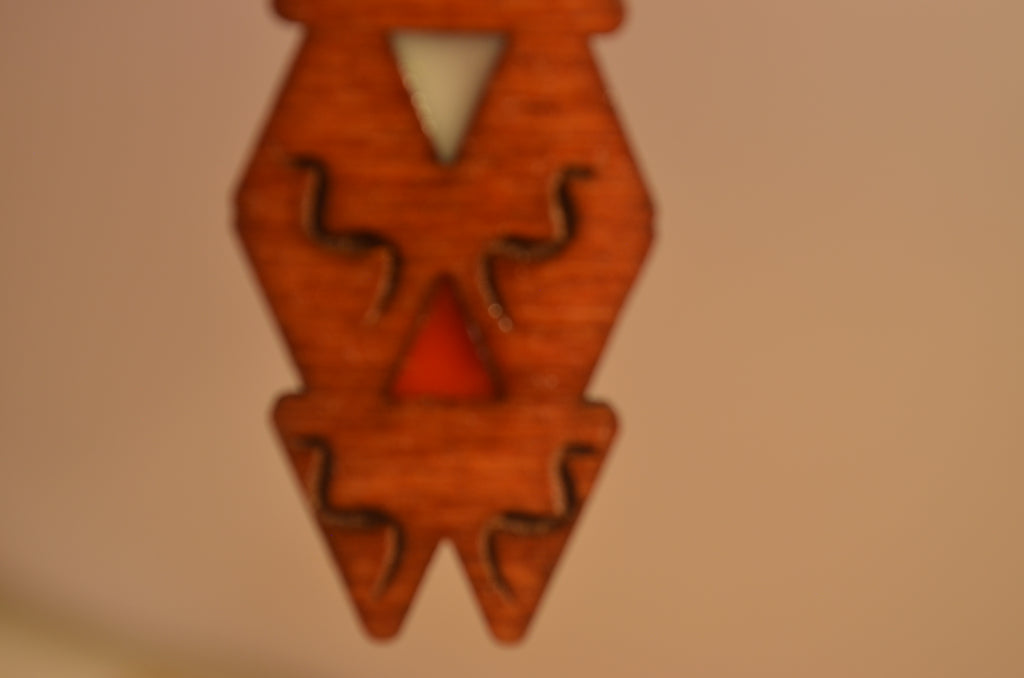 🎨🔥 Twin‑Tone Spire Earrings — Mixed Media Wood & Resin