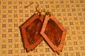 🔶✨ Ironcore Diamond Earrings — Carved Wood & Inlay