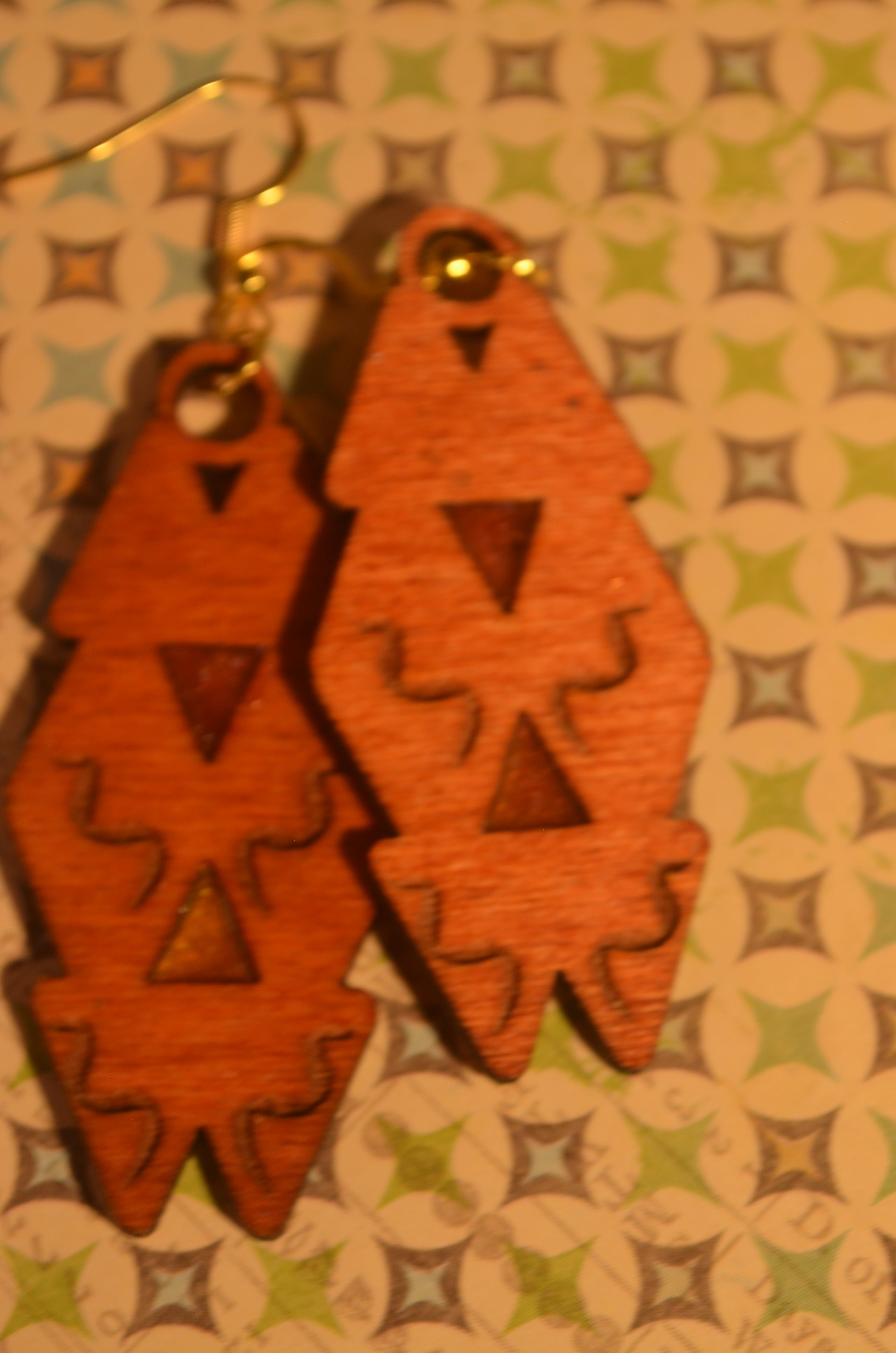 🍃✨ Shadowleaf Totem Earrings — Carved Wood