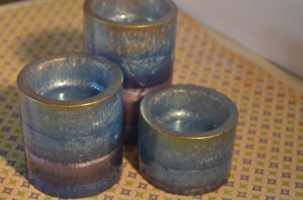 🔥Mystic Mica Candle Holders – Set of 3