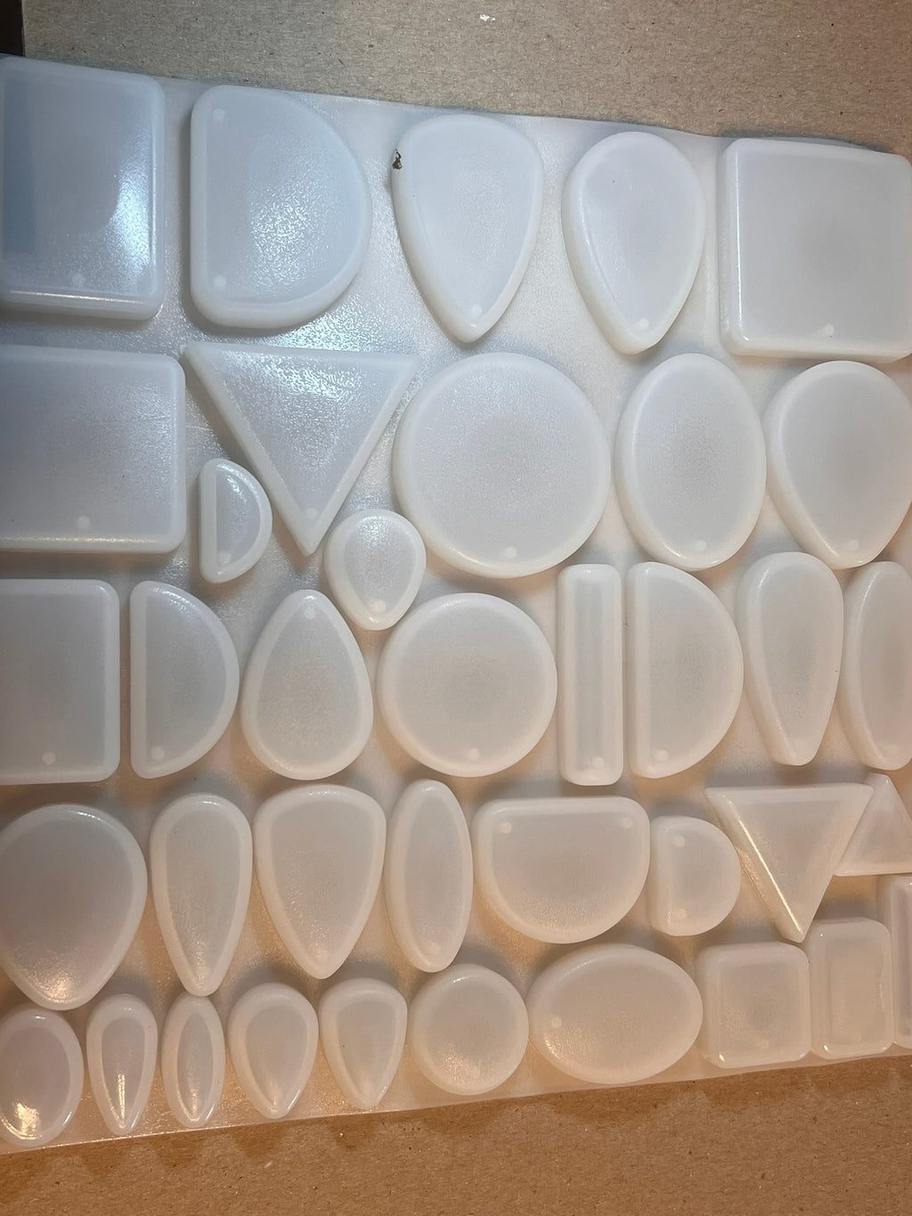 Silicone Resin Jewelry Molds 38 Shapes 9x9 Sheet w/ Jump Ring Holes | DIY Epoxy
