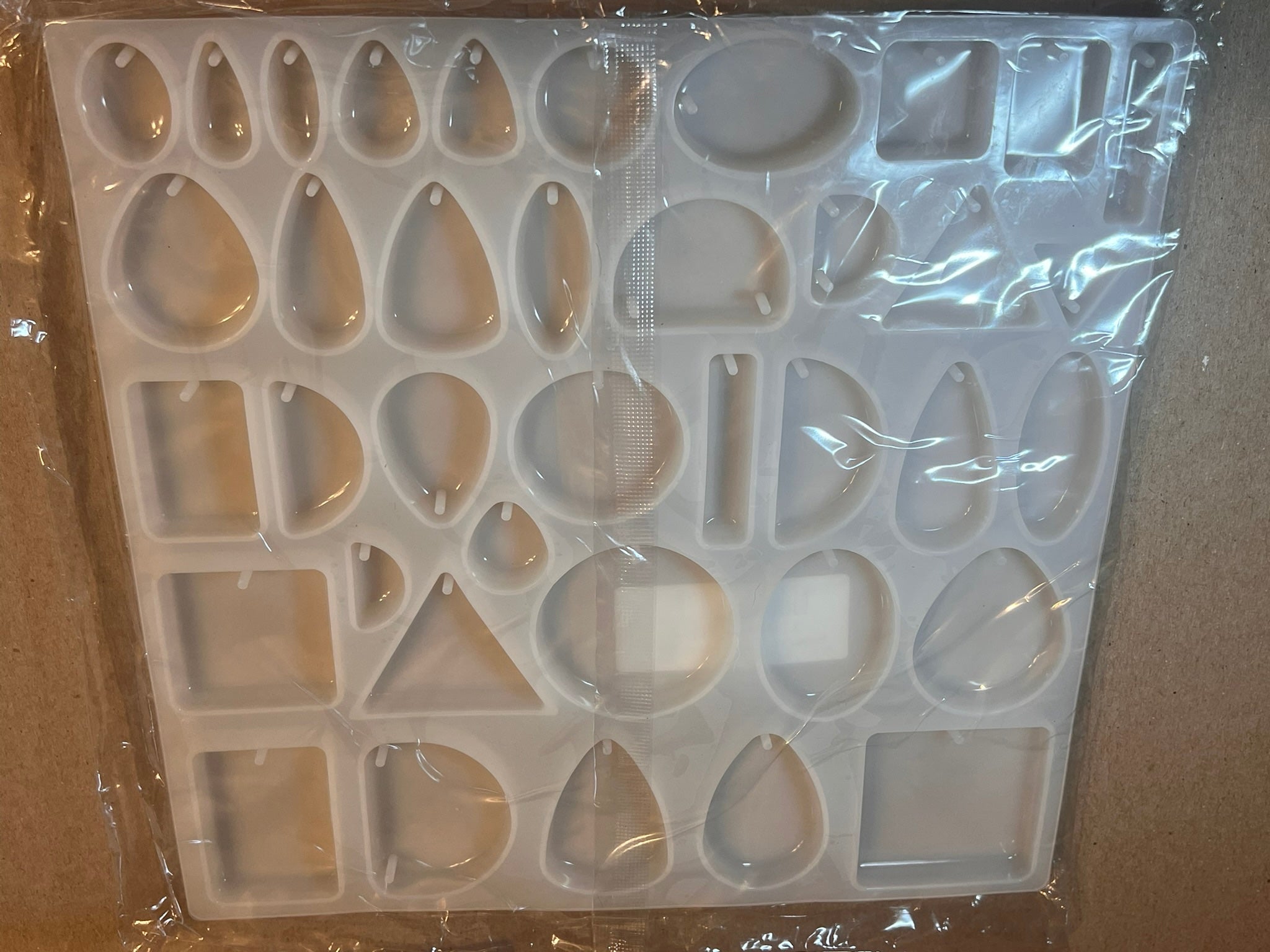 Silicone Resin Jewelry Molds 38 Shapes 9x9 Sheet w/ Jump Ring Holes | DIY Epoxy