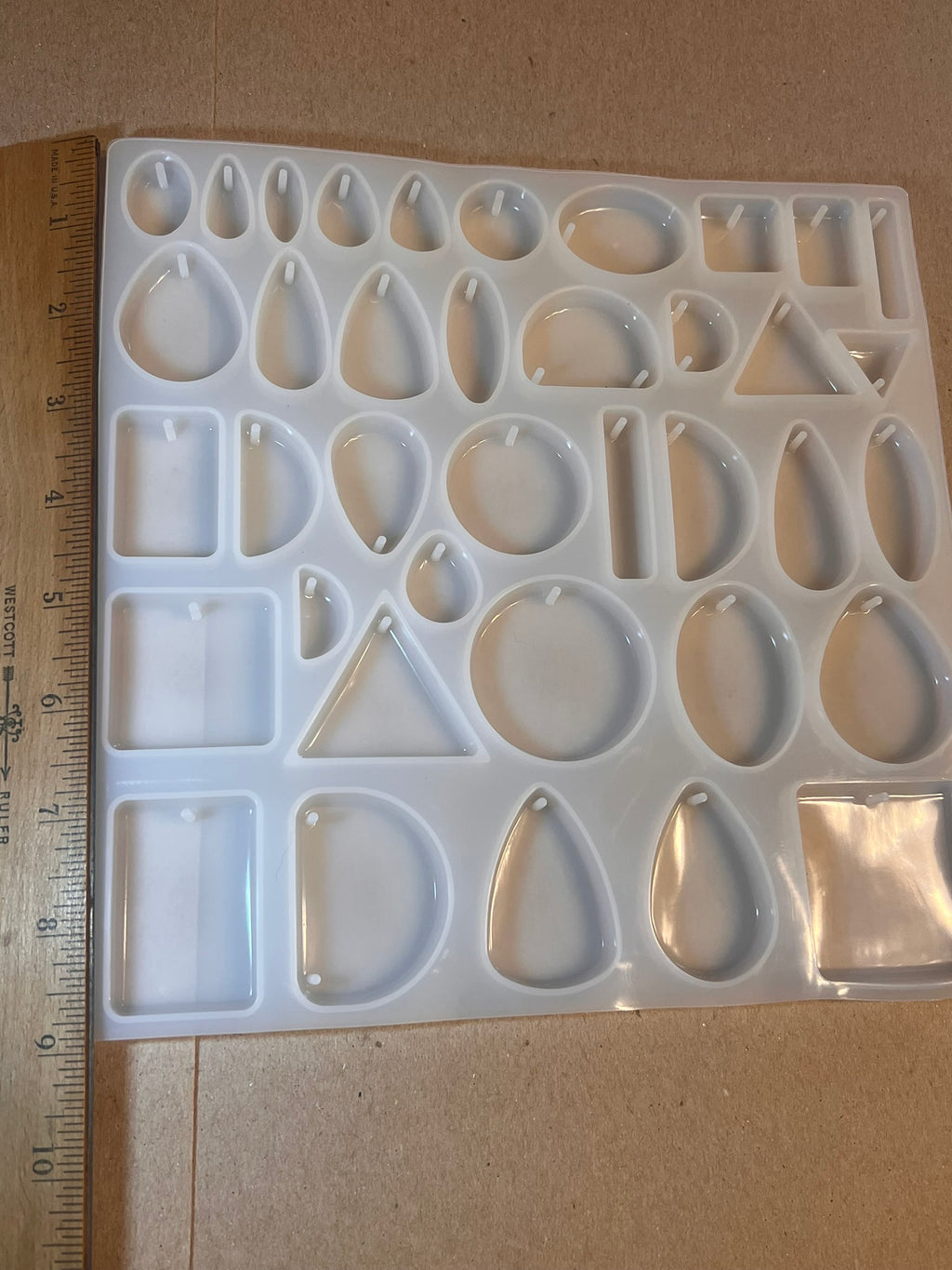 Silicone Resin Jewelry Molds 38 Shapes 9x9 Sheet w/ Jump Ring Holes | DIY Epoxy