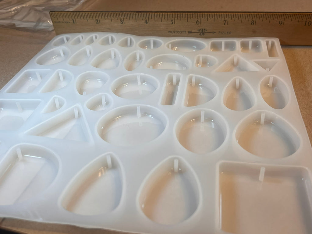 Silicone Resin Jewelry Molds 38 Shapes 9x9 Sheet w/ Jump Ring Holes | DIY Epoxy