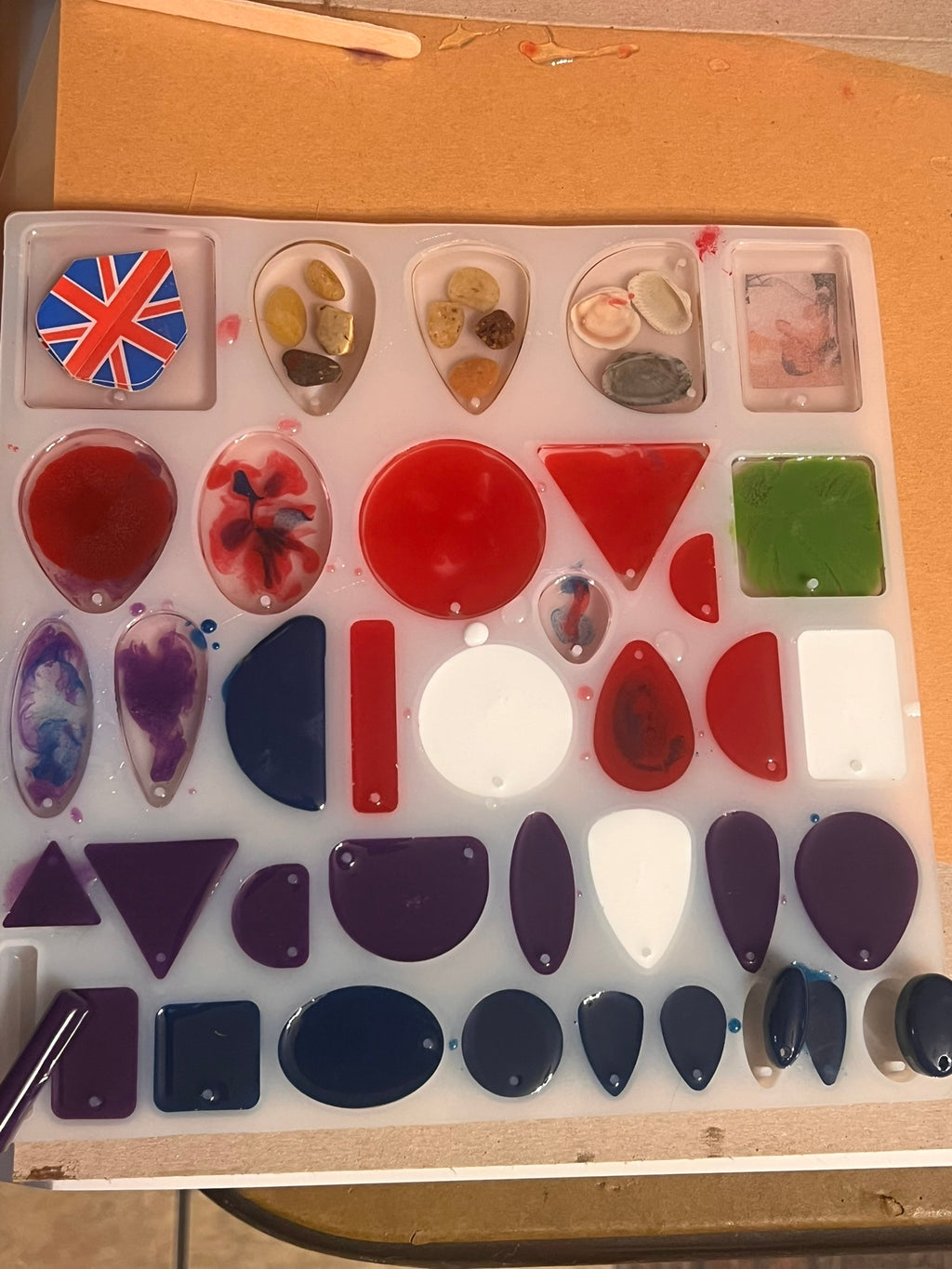 Silicone Resin Jewelry Molds 38 Shapes 9x9 Sheet w/ Jump Ring Holes | DIY Epoxy