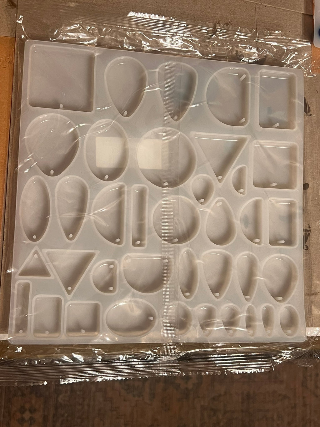 Silicone Resin Jewelry Molds 38 Shapes 9x9 Sheet w/ Jump Ring Holes | DIY Epoxy