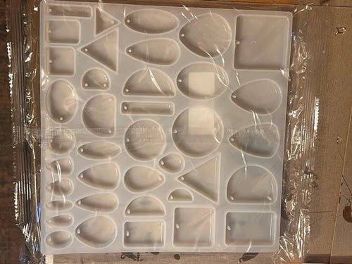 Silicone Resin Jewelry Molds 38 Shapes 9x9 Sheet w/ Jump Ring Holes | DIY Epoxy