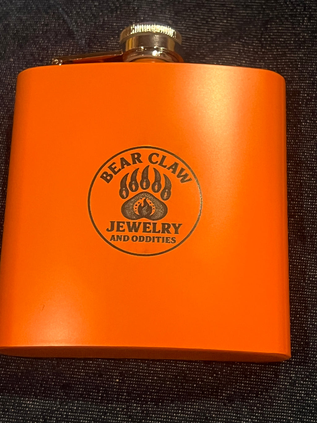 🐾🔥 6 oz Stainless Steel Flask — Bear Claw Logo Merch (Original Art)