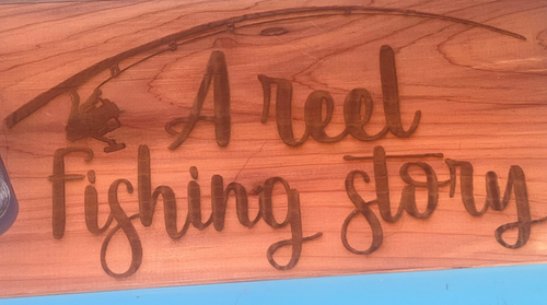 Cedar River Spirit Plank — Laser & Mica Resin Fish