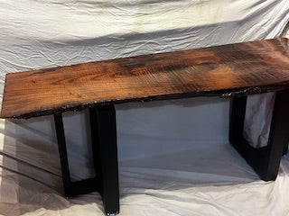 Handcrafted Walnut Live‑Edge Accent Table — Bear Claw Jewelry & Oddities